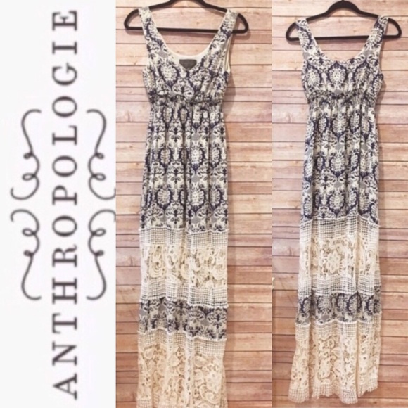 Anthropologie Dresses & Skirts - Anthro Sunday in Brooklyn Crochet Maxi Dress Blue
